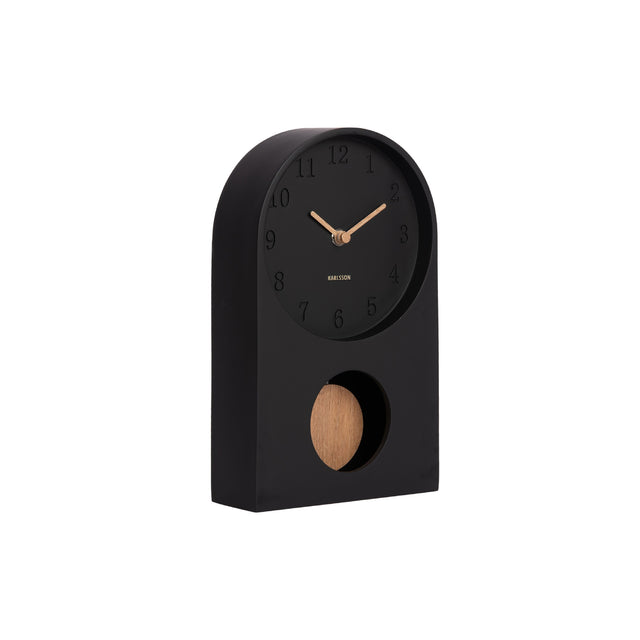 Karlsson Paris Arch Table Clock with Pendulum - Black