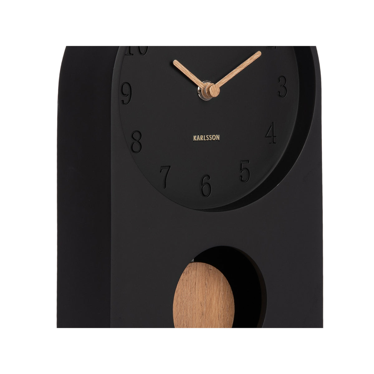 Karlsson Paris Arch Table Clock with Pendulum - Black