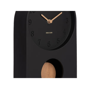 Karlsson Paris Arch Table Clock with Pendulum - Black