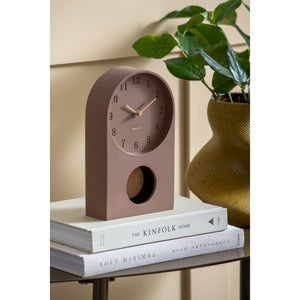 Karlsson Paris Arch Table Clock with Pendulum - Brown