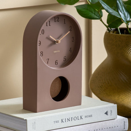 Karlsson Paris Arch Table Clock with Pendulum - Brown - CLOCKS - Beattys of Loughrea