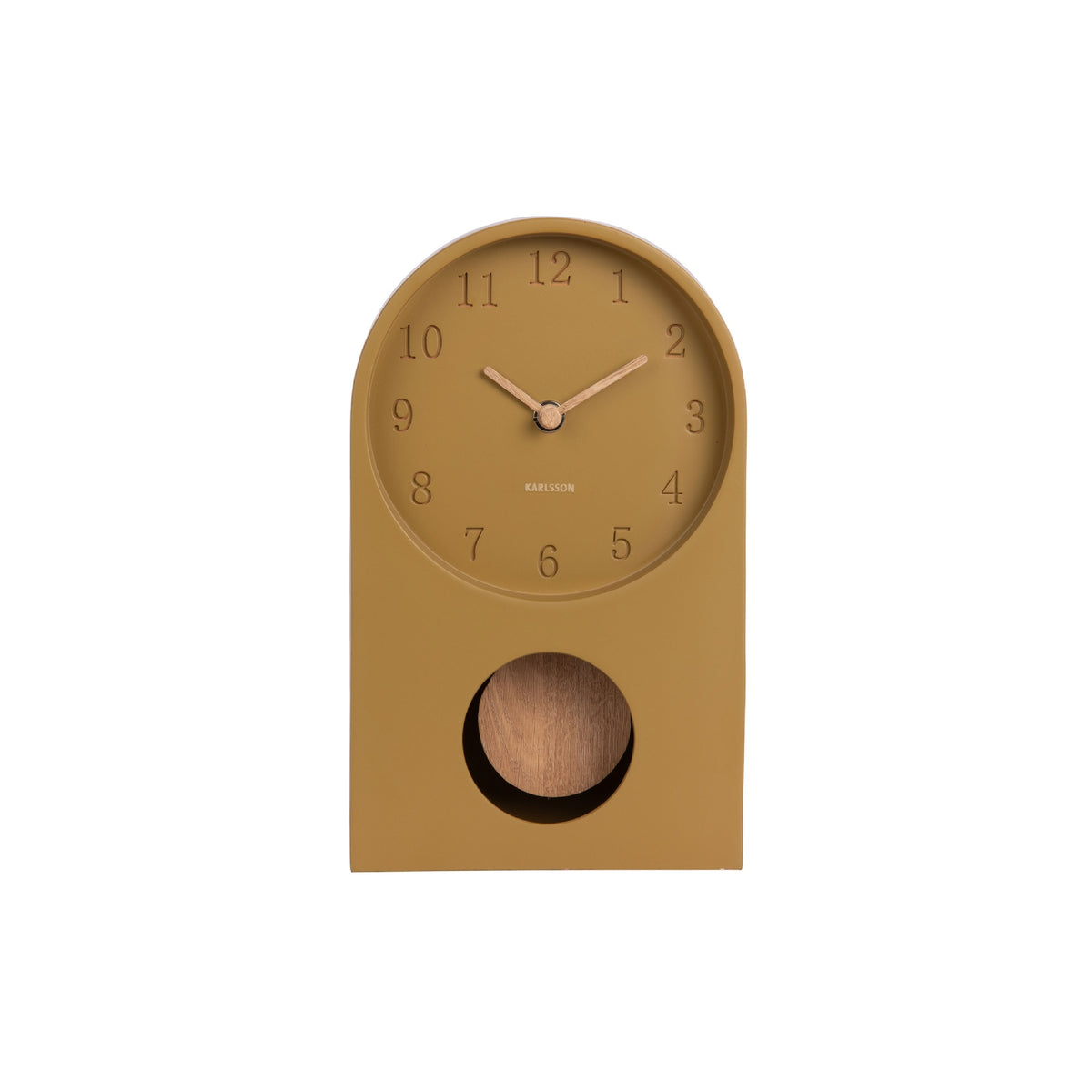 Karlsson Paris Arch Table Clock with Pendulum - Dark Khaki