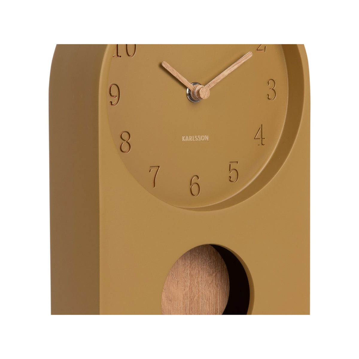 Karlsson Paris Arch Table Clock with Pendulum - Dark Khaki