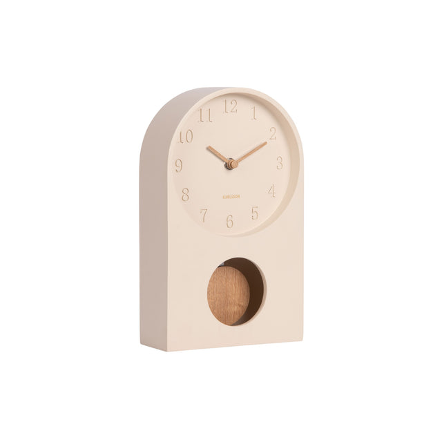Karlsson Paris Arch Table Clock with Pendulum - Off White