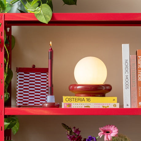 Leitmotiv Table Lamp Catania Ring - Burgundy Red - TABLE/BEDSIDE LAMPS - Beattys of Loughrea