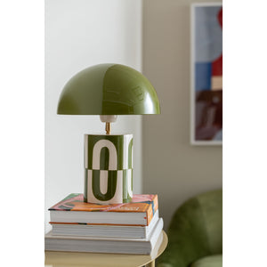 Leitmotiv Table Lamp Dublin Circles - Luxury Green & Off White