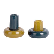 Present Time Candle Holder Set Firenze - Legion Blue & Olive Green - CANDLE HOLDERS / Lanterns - Beattys of Loughrea