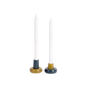 Present Time Candle Holder Set Firenze - Legion Blue & Olive Green