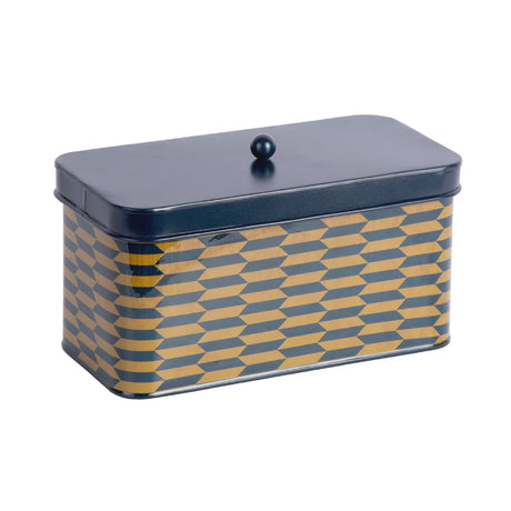 Present Time Storage Box Salerno Rectangle Large - Legion Blue & Olive Green - ENAMELWARE/JARS/TRAYS - Beattys of Loughrea