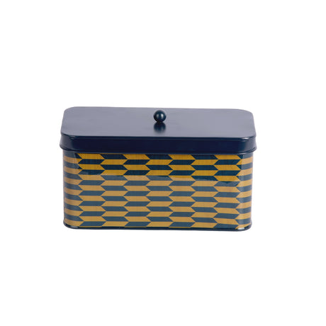 Present Time Storage Box Salerno Rectangle Large - Legion Blue & Olive Green - ENAMELWARE/JARS/TRAYS - Beattys of Loughrea