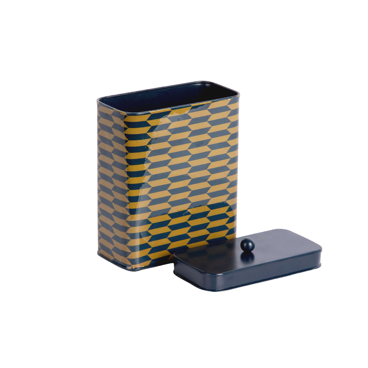 Present Time Storage Box Salerno Rectangle High - Legion Blue & Olive Green