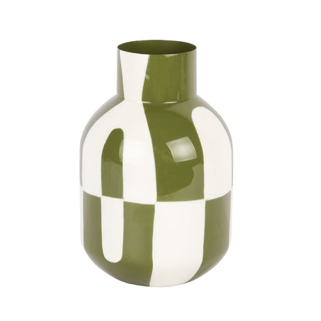 Present Time Vase Dublin Circles - Luxury Green & Off White - FLOWERPOT/VASE/JUG 1 - Beattys of Loughrea