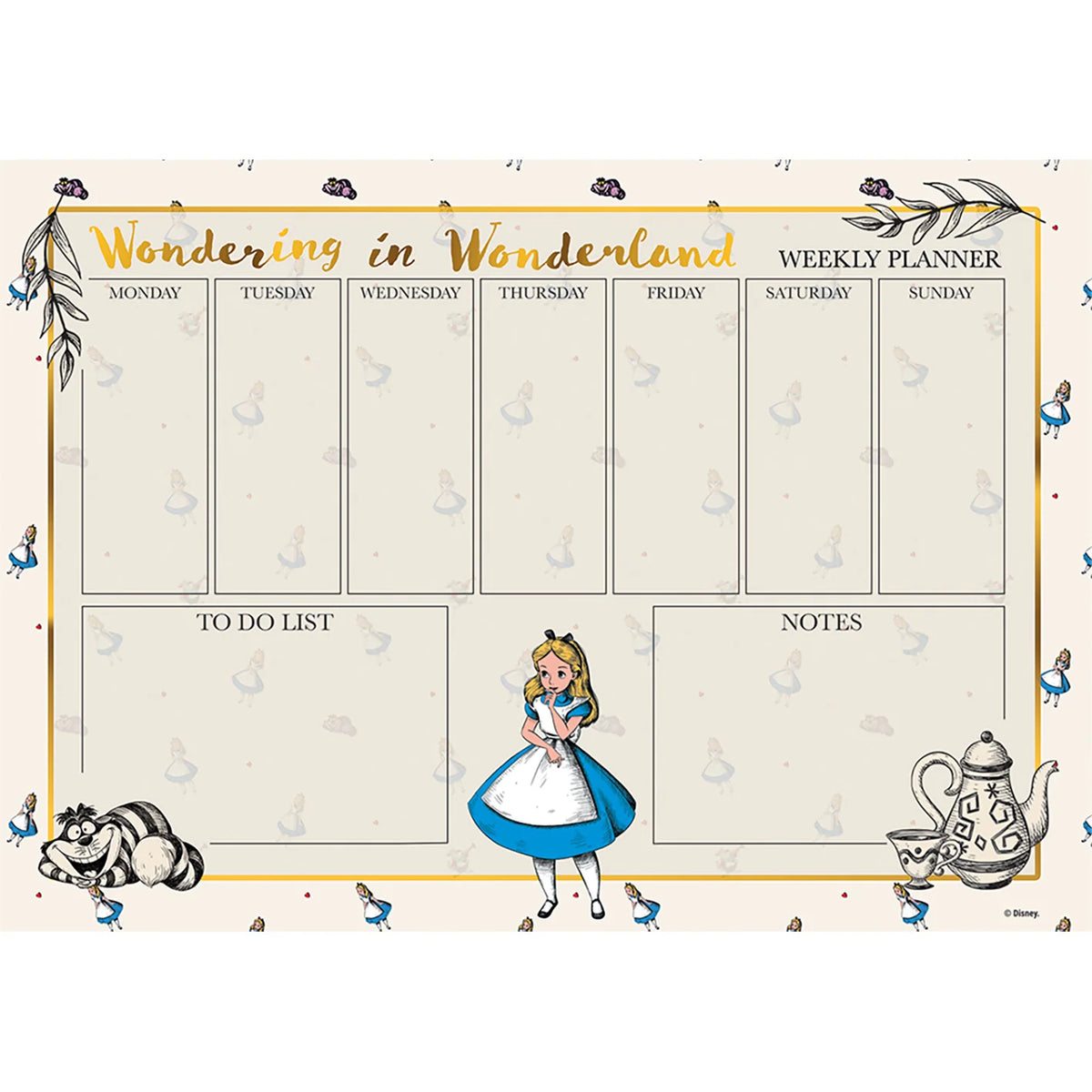 Alice in Wonderland Weekly Planner A4 Desk Pad