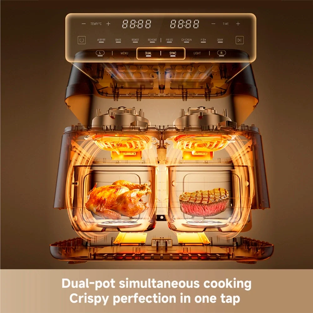 Dreame CrisTendDuo DZ30 Dual Zone Air Fryer, 11L Black