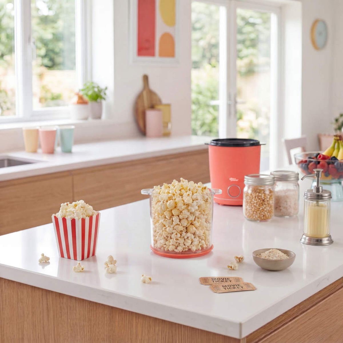 Giles & Posner Funfair Popcorn Maker, Matt Red