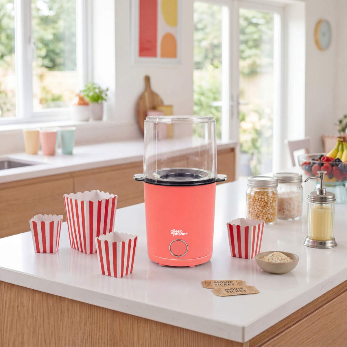 Giles & Posner Funfair Popcorn Maker, Matt Red