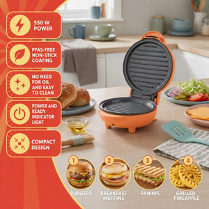 Giles & Posner Funfair Mini Griddle, Matt Orange