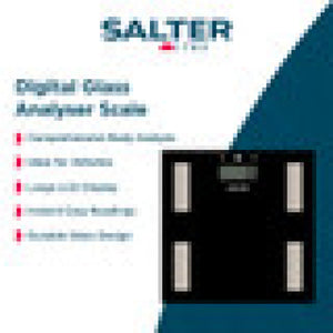 Salter Glass Analyser Bathroom Scale, Black