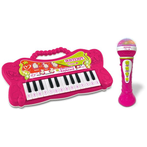 Bontempi 24-Key Electronic Keyboard and Microphone Set, Pink - MUSICAL INSTRUMENTS - Beattys of Loughrea