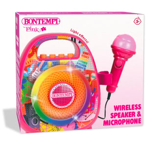Bontempi Wireless Speaker with Microphone, Pink - MUSICAL INSTRUMENTS - Beattys of Loughrea