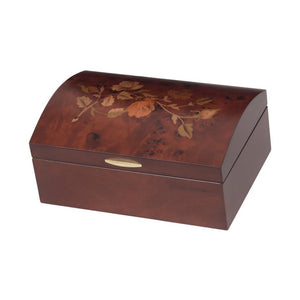 Dawn Walnut Rose Domed Top Jewellery Box with Lift-Out Tray - JEWELLERY HOLDER - Beattys of Loughrea