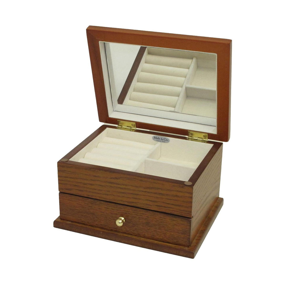 Walnut Finish Jewellery Box with Drawer