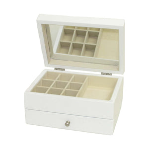 White Painted Jewellery Box with Drawer - JEWELLERY HOLDER - Beattys of Loughrea