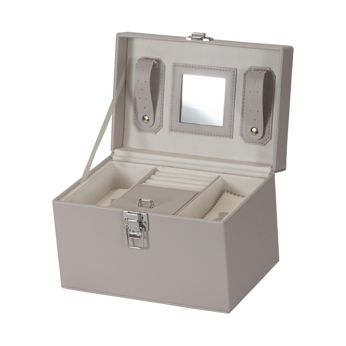 Dove Grey Jewellery Chest with Lift-Out Tray
