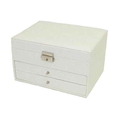 Metallic Ivory Jewellery Box with Two Drawers