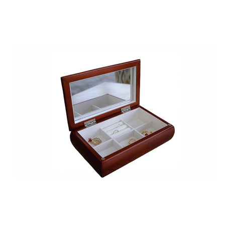 Walnut Rose Domed Top Jewellery Box