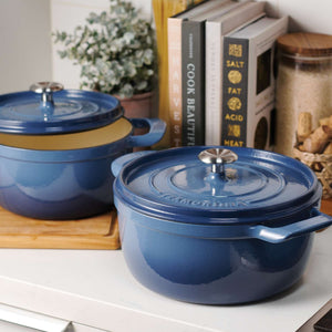 Tramontina 26cm Cast Iron Enamel Casserole, Blue