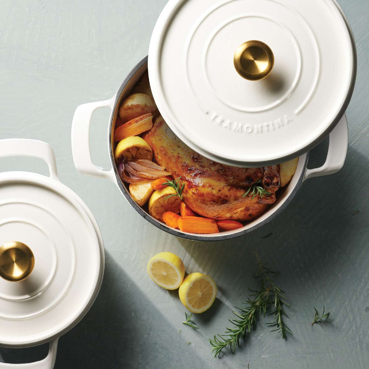 Tramontina 26cm Cast Iron Enamel Casserole, Latte