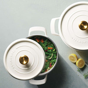 Tramontina 26cm Cast Iron Enamel Casserole, Latte