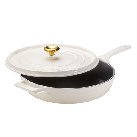 Tramontina 30cm Cast Iron Enamel Sauté Pan, Latte - COOKWARE - CAST IRON - Beattys of Loughrea