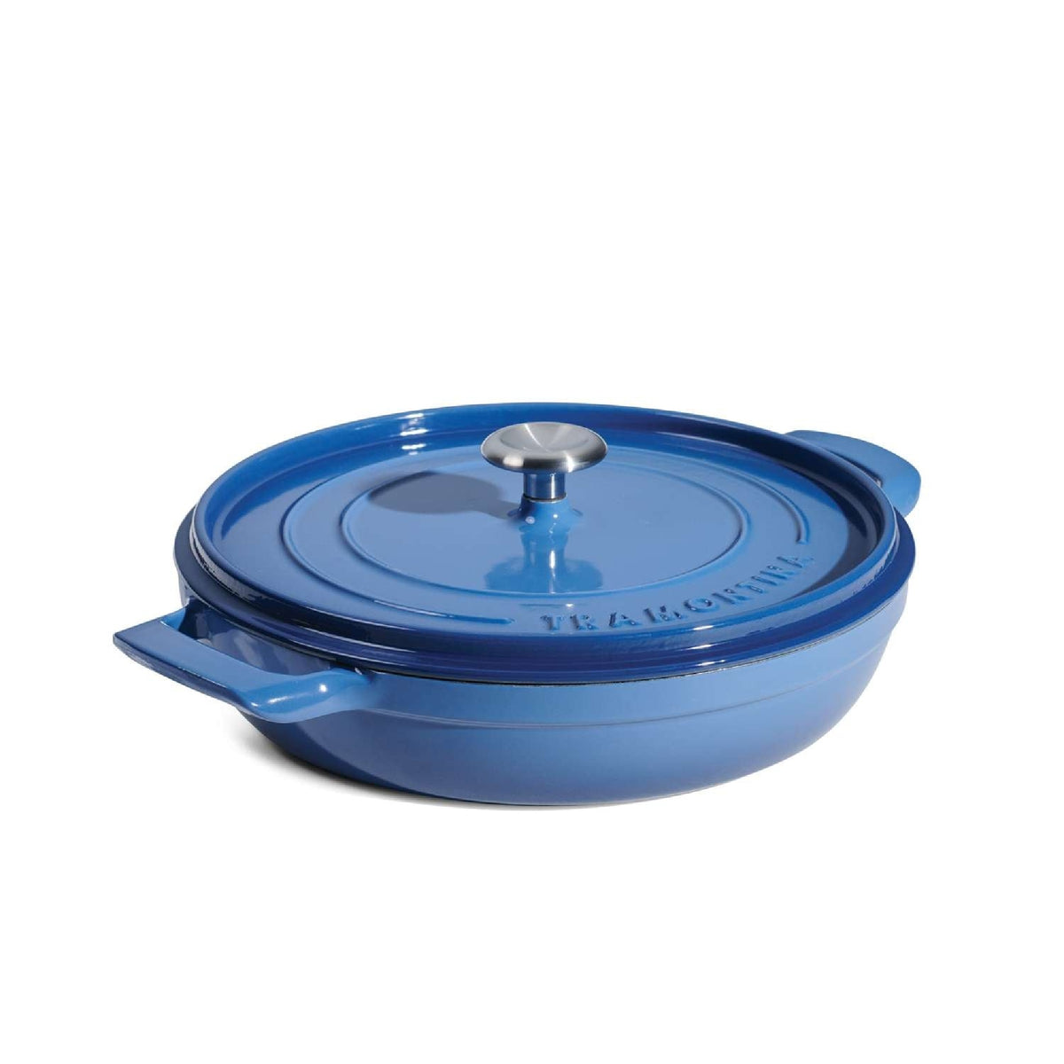 Tramontina 30cm Cast Iron Enamel Shallow Casserole, Blue