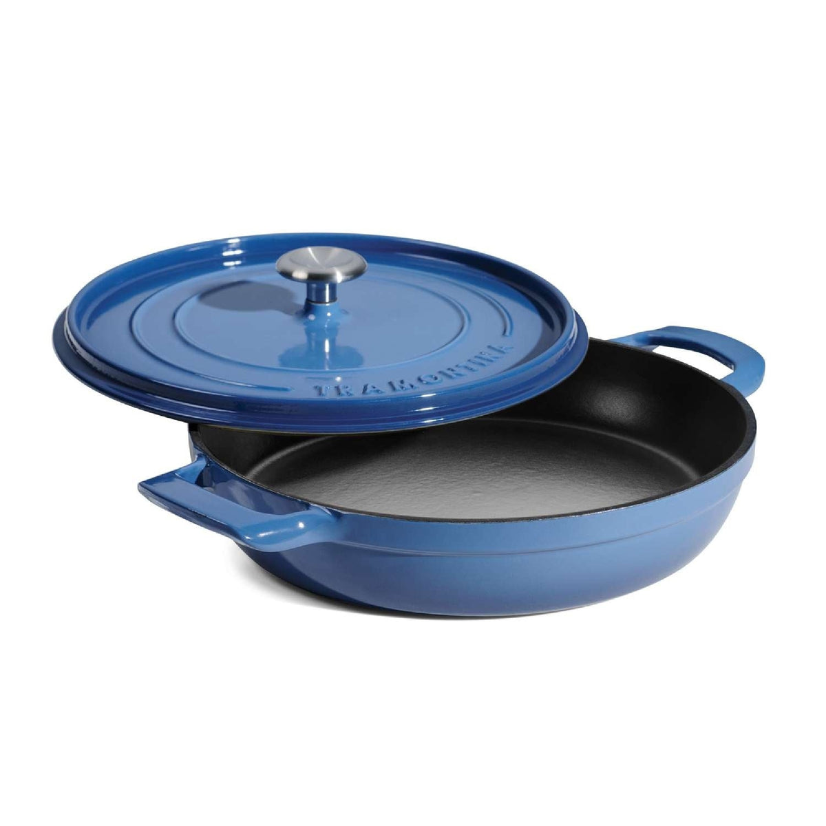 Tramontina 30cm Cast Iron Enamel Shallow Casserole, Blue