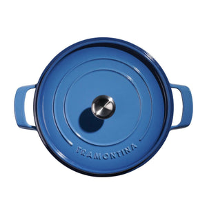 Tramontina 30cm Cast Iron Enamel Shallow Casserole, Blue