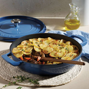 Tramontina 30cm Cast Iron Enamel Shallow Casserole, Blue