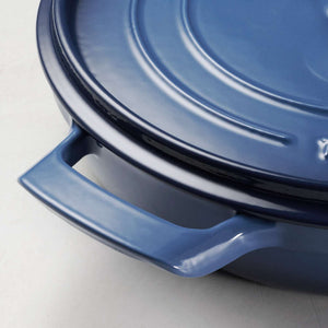 Tramontina 30cm Cast Iron Enamel Shallow Casserole, Blue