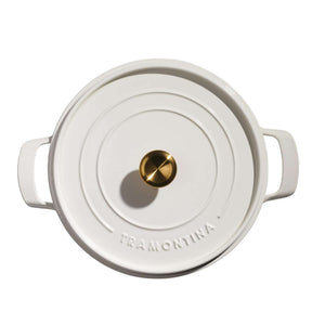 Tramontina 30cm Cast Iron Enamel Shallow Casserole, Latte