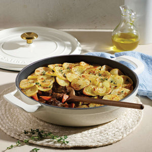 Tramontina 30cm Cast Iron Enamel Shallow Casserole, Latte
