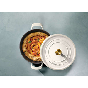 Tramontina 30cm Cast Iron Enamel Shallow Casserole, Latte