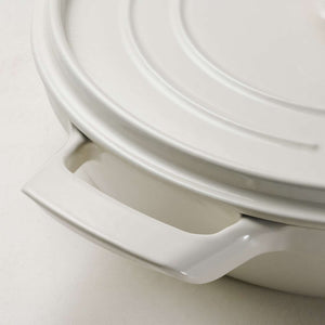 Tramontina 30cm Cast Iron Enamel Shallow Casserole, Latte