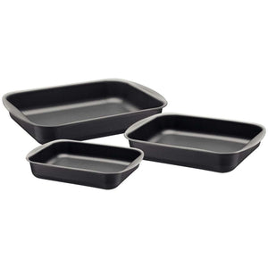 Tramontina Brasil 3-Piece Non-Stick Roasting Pan Set, Graphite
