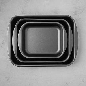Tramontina Brasil 3-Piece Non-Stick Roasting Pan Set, Graphite