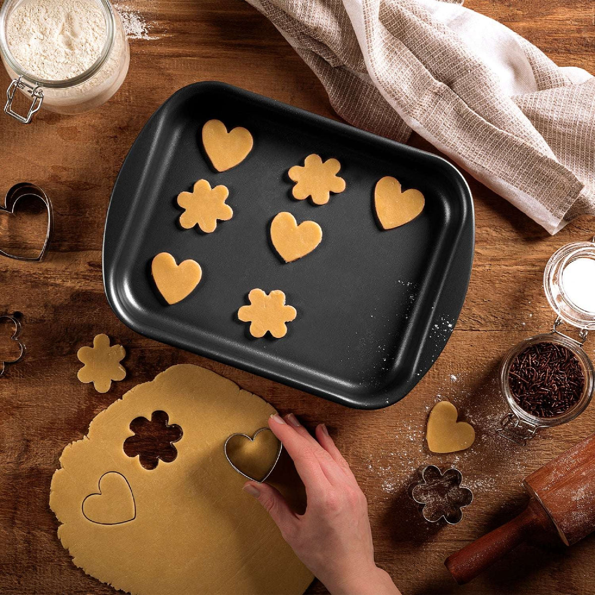 Tramontina Brasil 3-Piece Non-Stick Roasting Pan Set, Graphite