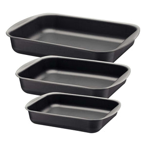 Tramontina Brasil 3-Piece Non-Stick Roasting Pan Set, Graphite