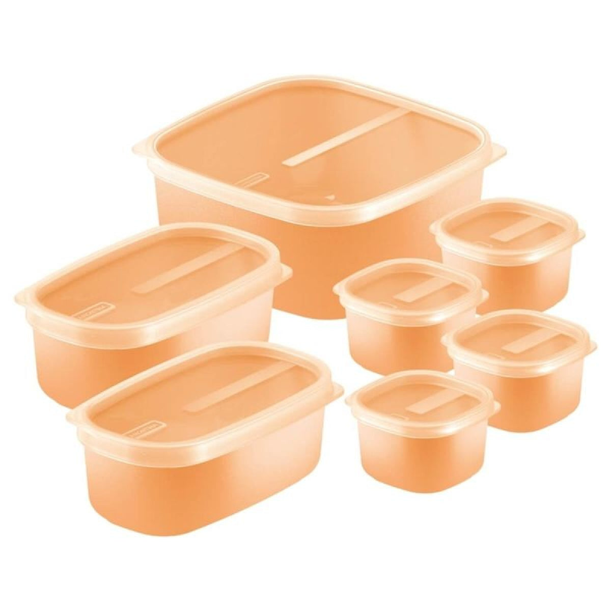 Tramontina MixColor 7-Piece Food Storage Container Set, Peach