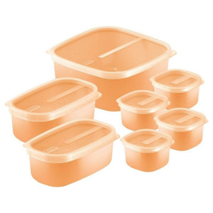 Tramontina MixColor 7-Piece Food Storage Container Set, Peach