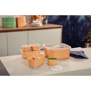 Tramontina MixColor 7-Piece Food Storage Container Set, Peach